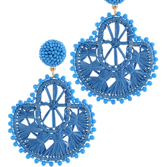 Dotted Crochet Pattern Drop Earrings - Picture 1 of 4